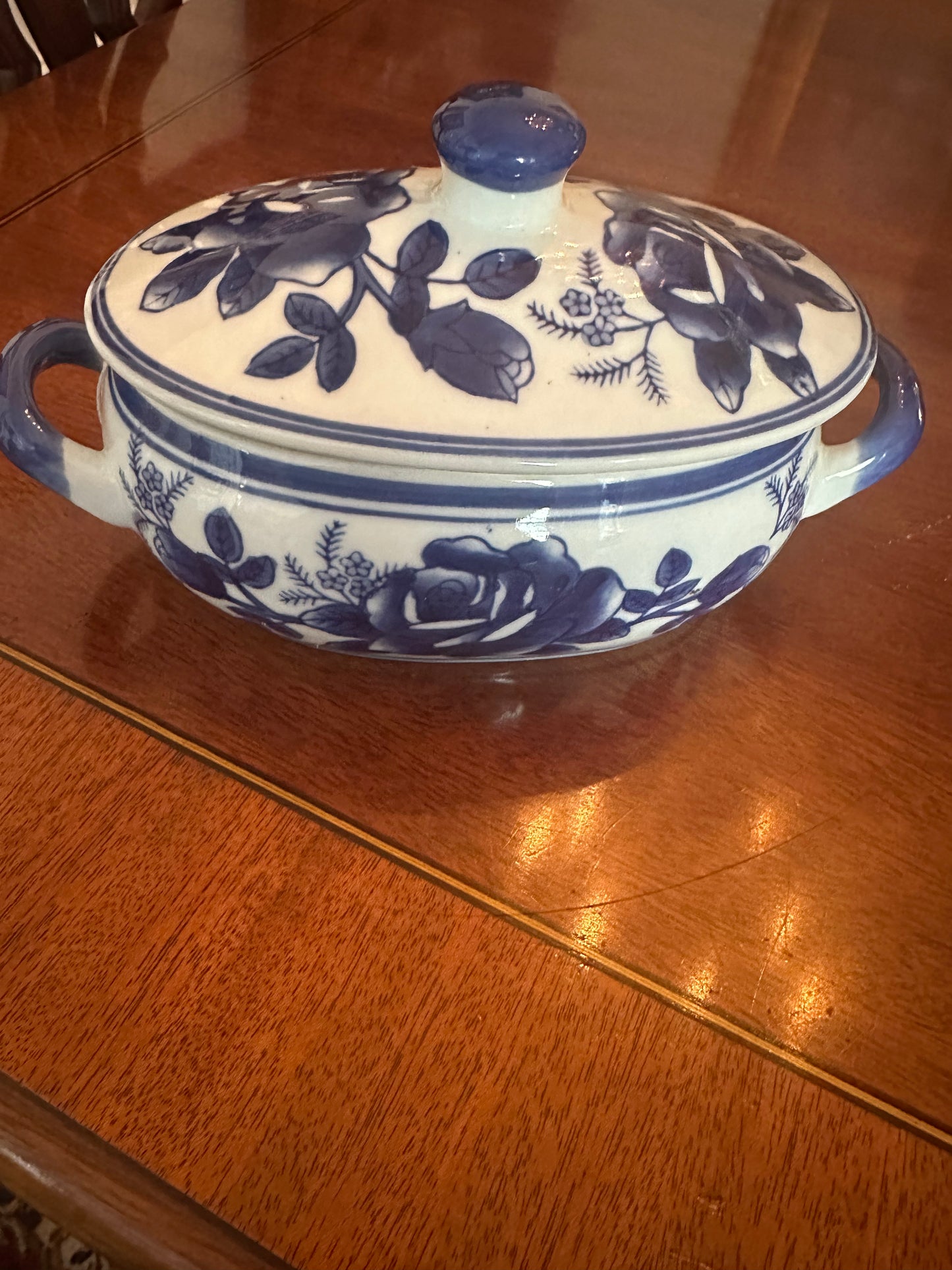 Classic Blue & White Bowl with Lid