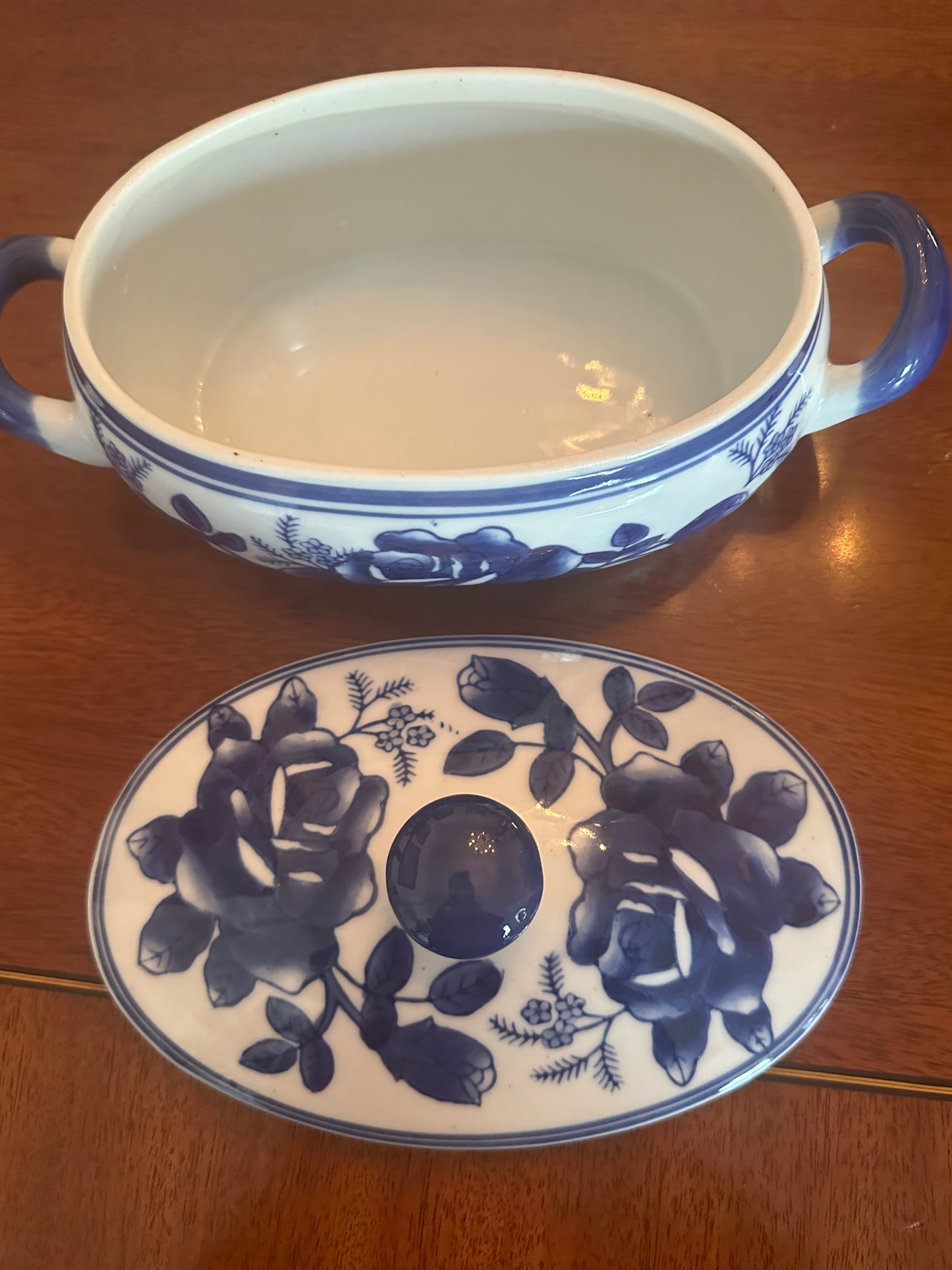 Classic Blue & White Bowl with Lid