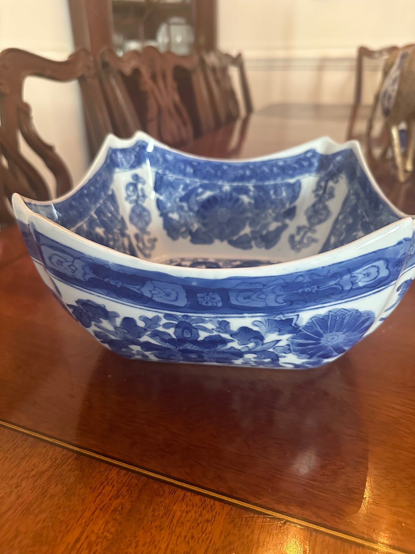 Decorative Blue & White Bowl