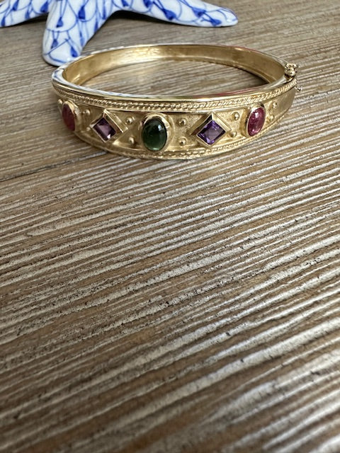 Amethyst Tourmaline Bangle